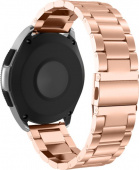 Ремешок блочный металлический 22мм для Amazfit GTR47мм/ Pace/ Stratos/ Stratos+/ Stratos3, розовое золото - фото